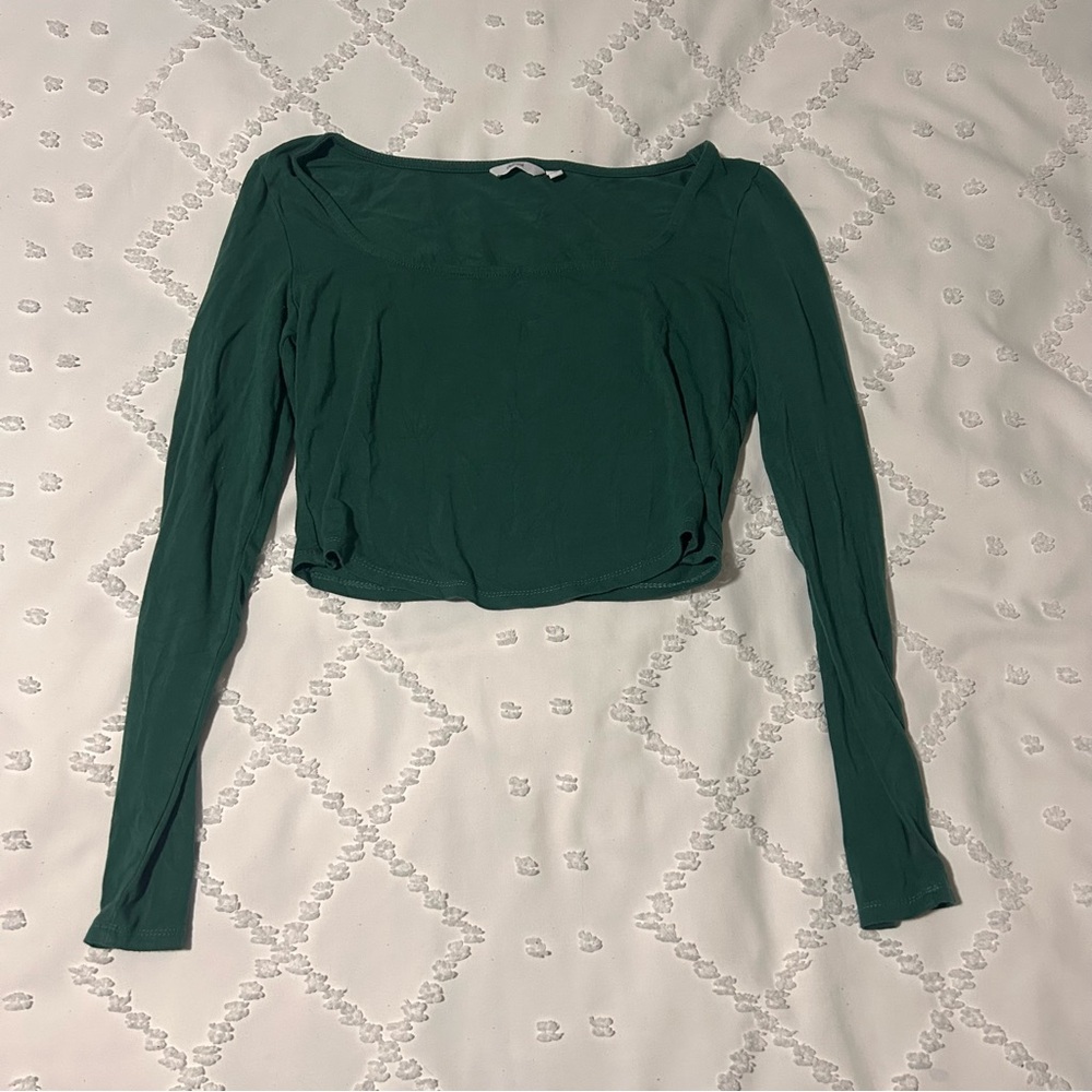 forest green crop top